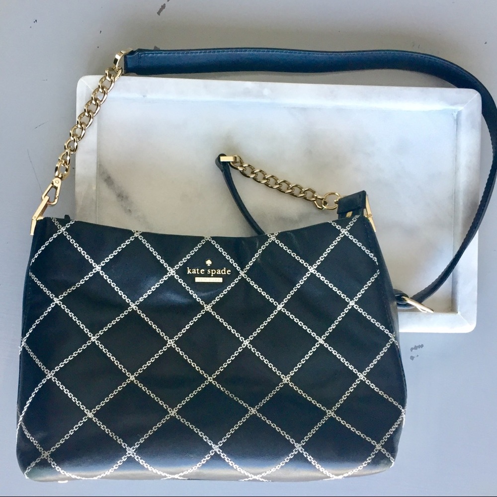 ♠️ Kate Spade Black & White Leather Crossbody♠️